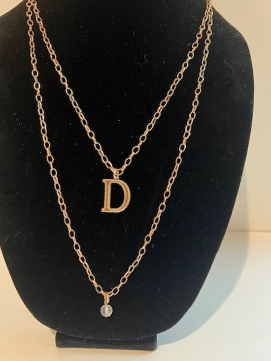 Katia Designs Jewelry - Katia Designs "Original Light Necklace" Initial "D" layered gold. NNW